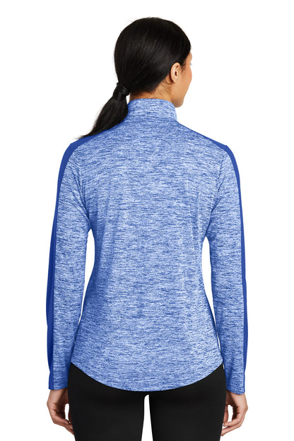 Sport-Tek Ladies PosiCharge Electric Heather Colorblock 1/4-Zip Pullover. LST397