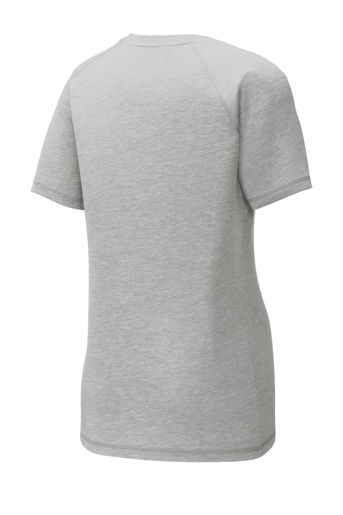 Sport-Tek Ladies PosiCharge Tri-Blend Wicking Scoop Neck Raglan Tee. LST400