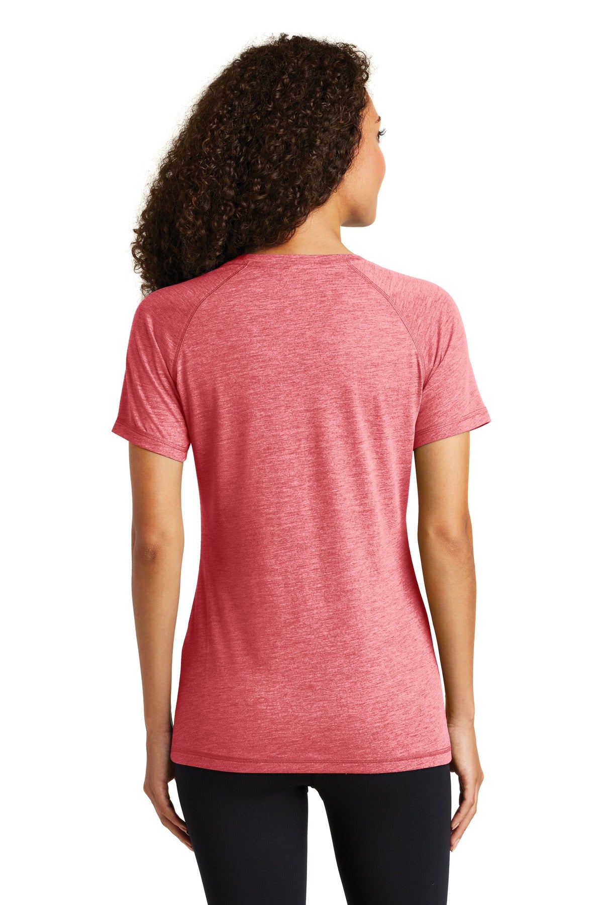 Sport-Tek Ladies PosiCharge Tri-Blend Wicking Scoop Neck Raglan Tee. LST400