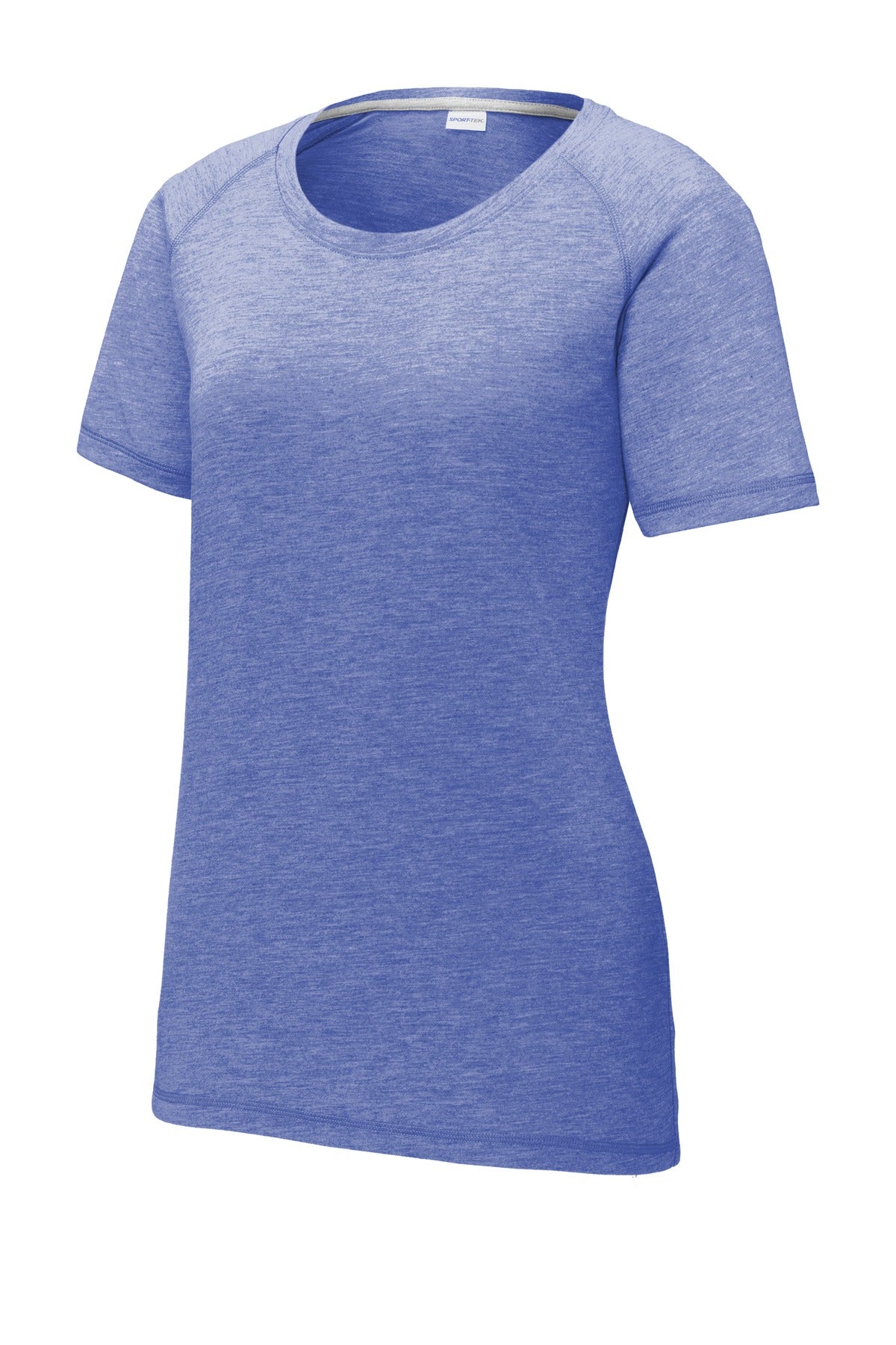 Sport-Tek Ladies PosiCharge Tri-Blend Wicking Scoop Neck Raglan Tee. LST400