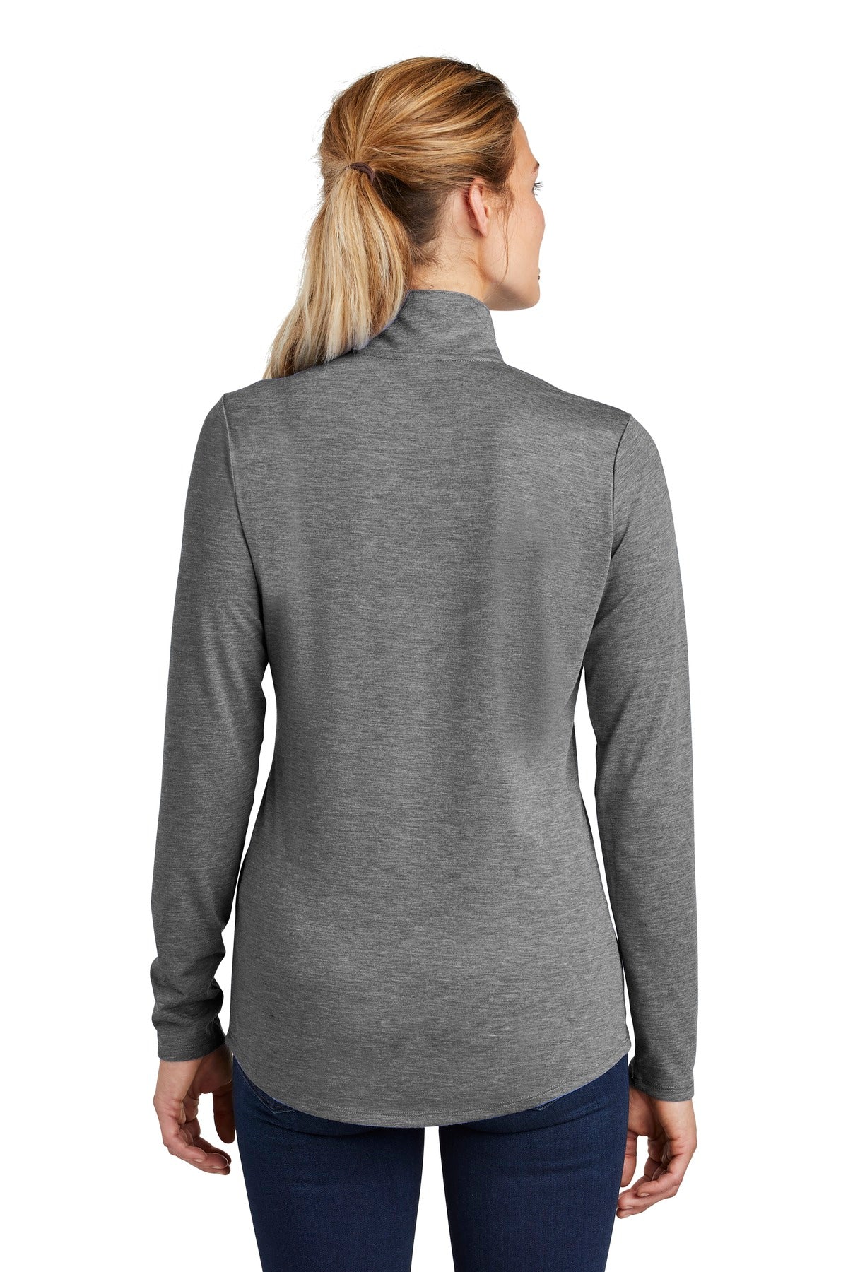 Sport-Tek Ladies PosiCharge Tri-Blend Wicking 1/4-Zip Pullover. LST407