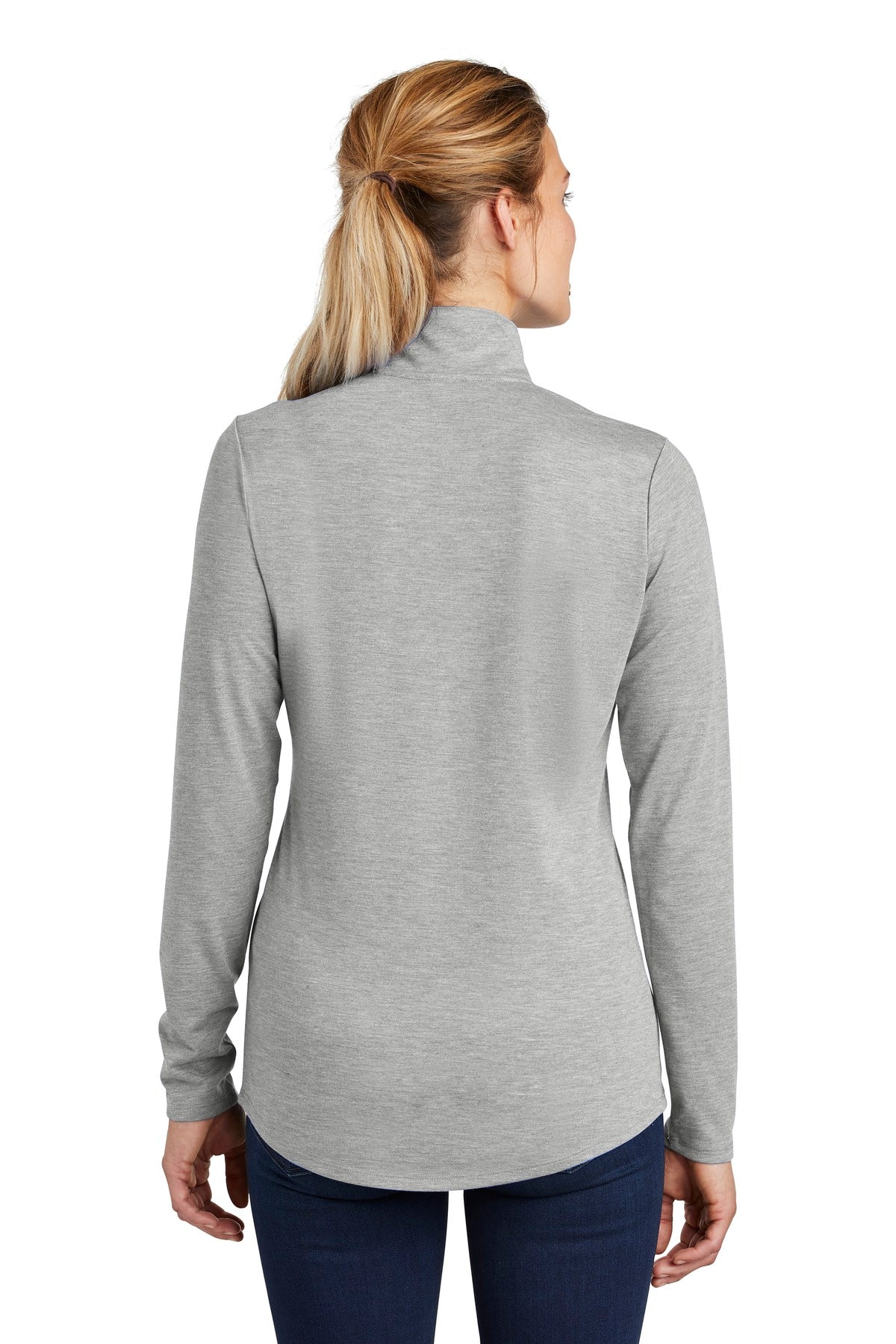 Sport-Tek Ladies PosiCharge Tri-Blend Wicking 1/4-Zip Pullover. LST407