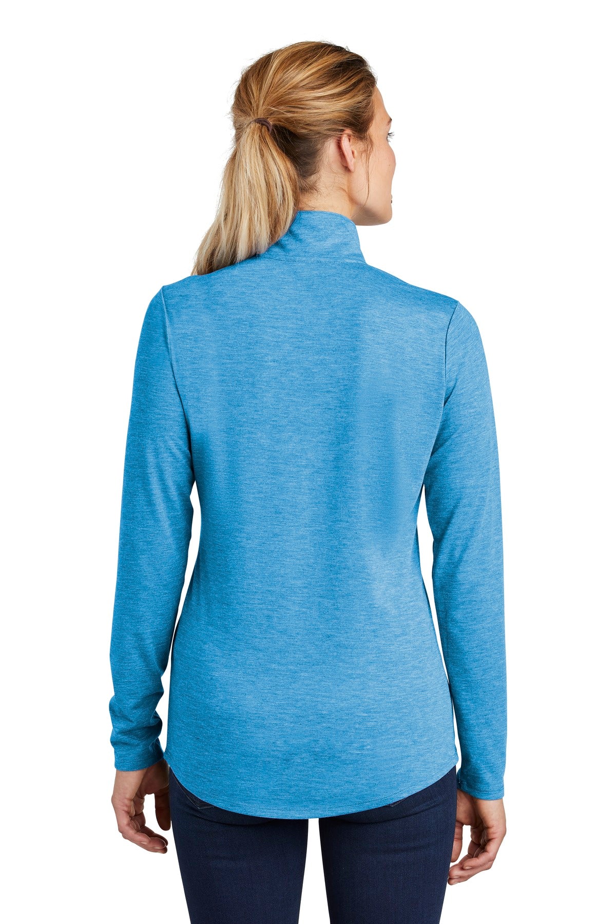 Sport-Tek Ladies PosiCharge Tri-Blend Wicking 1/4-Zip Pullover. LST407