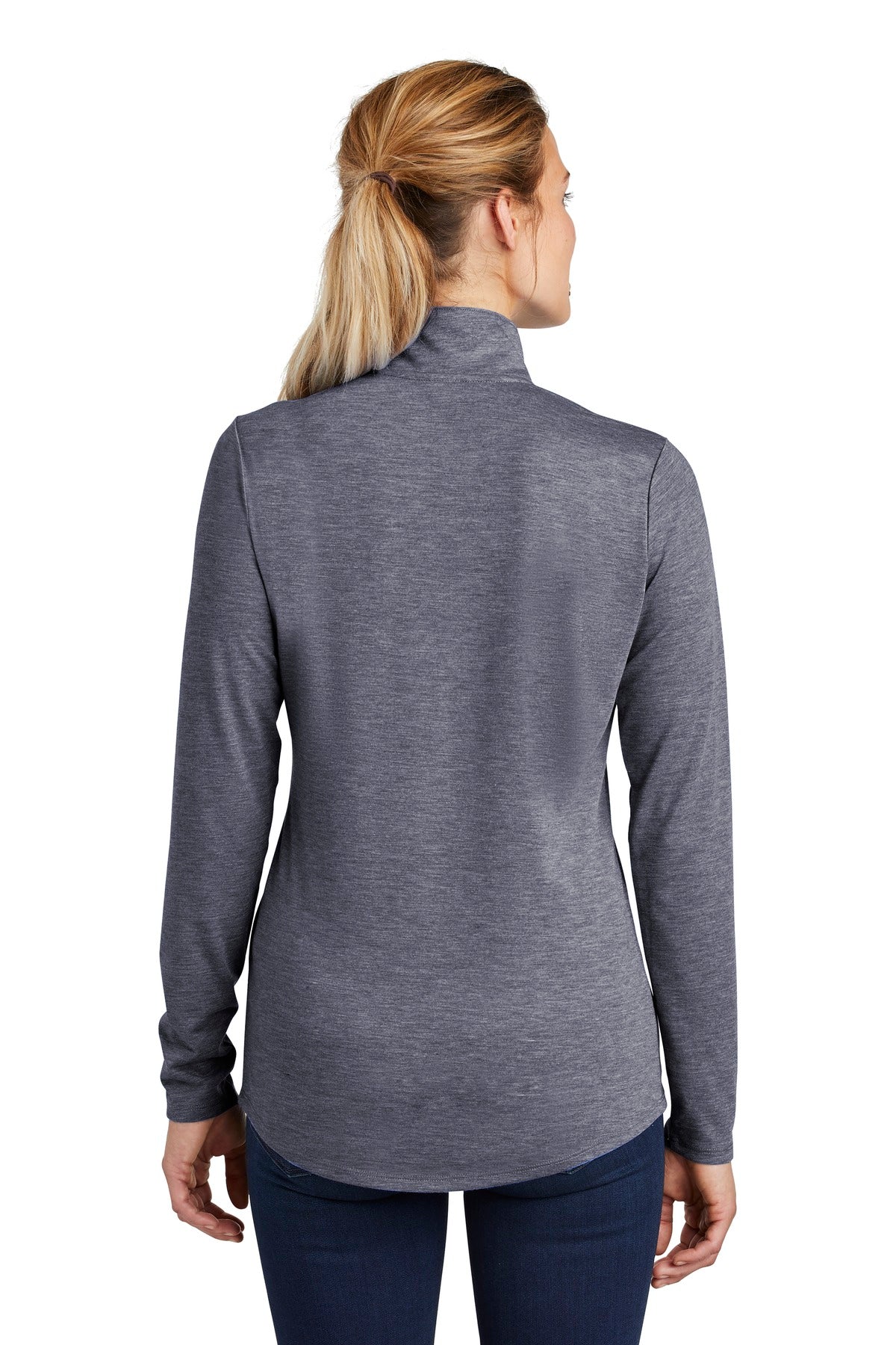 Sport-Tek Ladies PosiCharge Tri-Blend Wicking 1/4-Zip Pullover. LST407