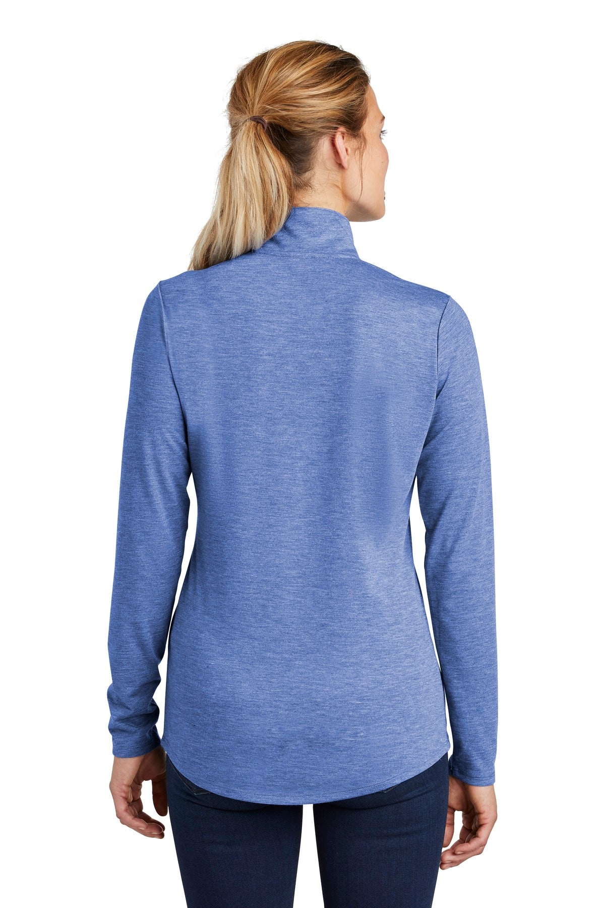 Sport-Tek Ladies PosiCharge Tri-Blend Wicking 1/4-Zip Pullover. LST407