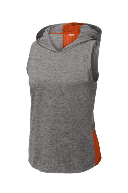 Sport-Tek Ladies PosiCharge Tri-Blend Wicking Draft Hoodie Tank. LST410