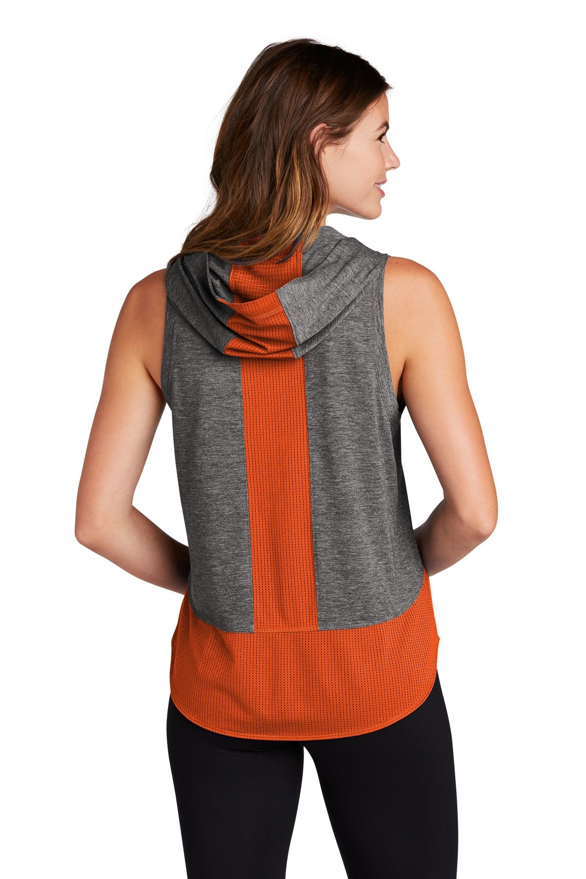 Sport-Tek Ladies PosiCharge Tri-Blend Wicking Draft Hoodie Tank. LST410