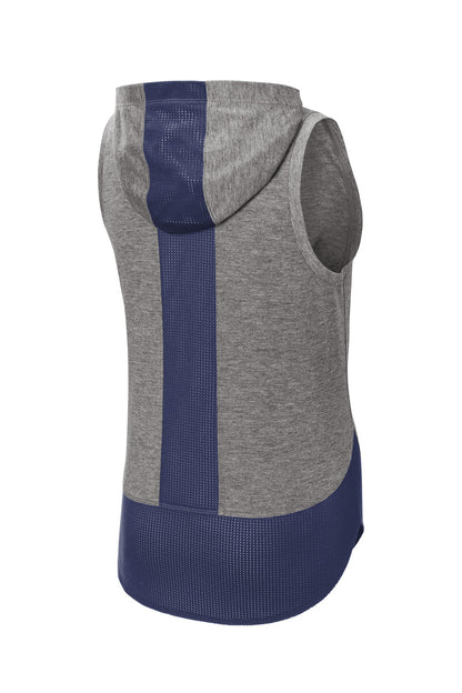 Sport-Tek Ladies PosiCharge Tri-Blend Wicking Draft Hoodie Tank. LST410
