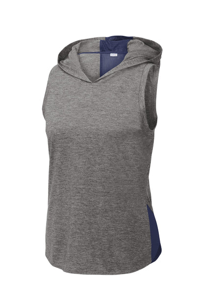 Sport-Tek Ladies PosiCharge Tri-Blend Wicking Draft Hoodie Tank. LST410