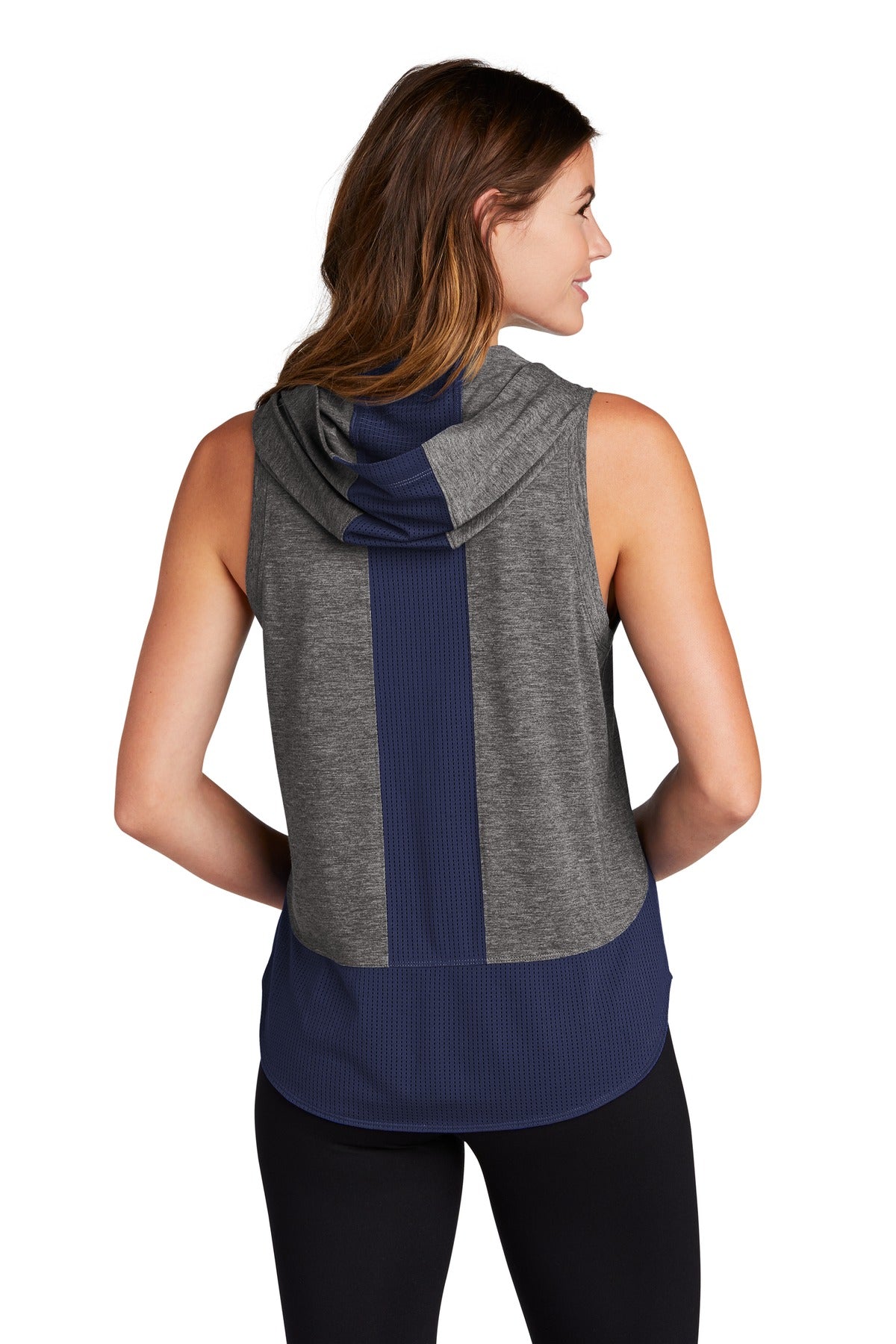 Sport-Tek Ladies PosiCharge Tri-Blend Wicking Draft Hoodie Tank. LST410