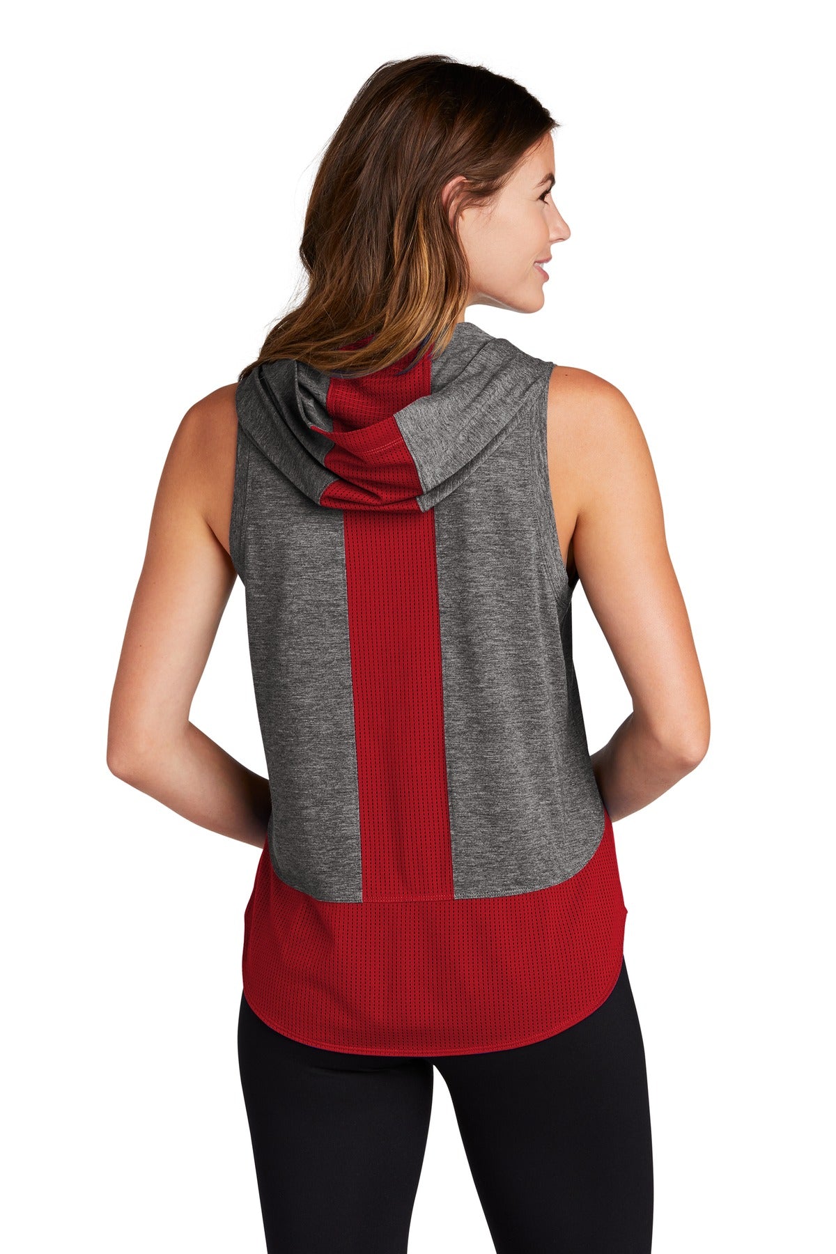Sport-Tek Ladies PosiCharge Tri-Blend Wicking Draft Hoodie Tank. LST410