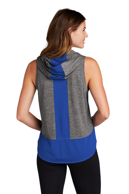 Sport-Tek Ladies PosiCharge Tri-Blend Wicking Draft Hoodie Tank. LST410