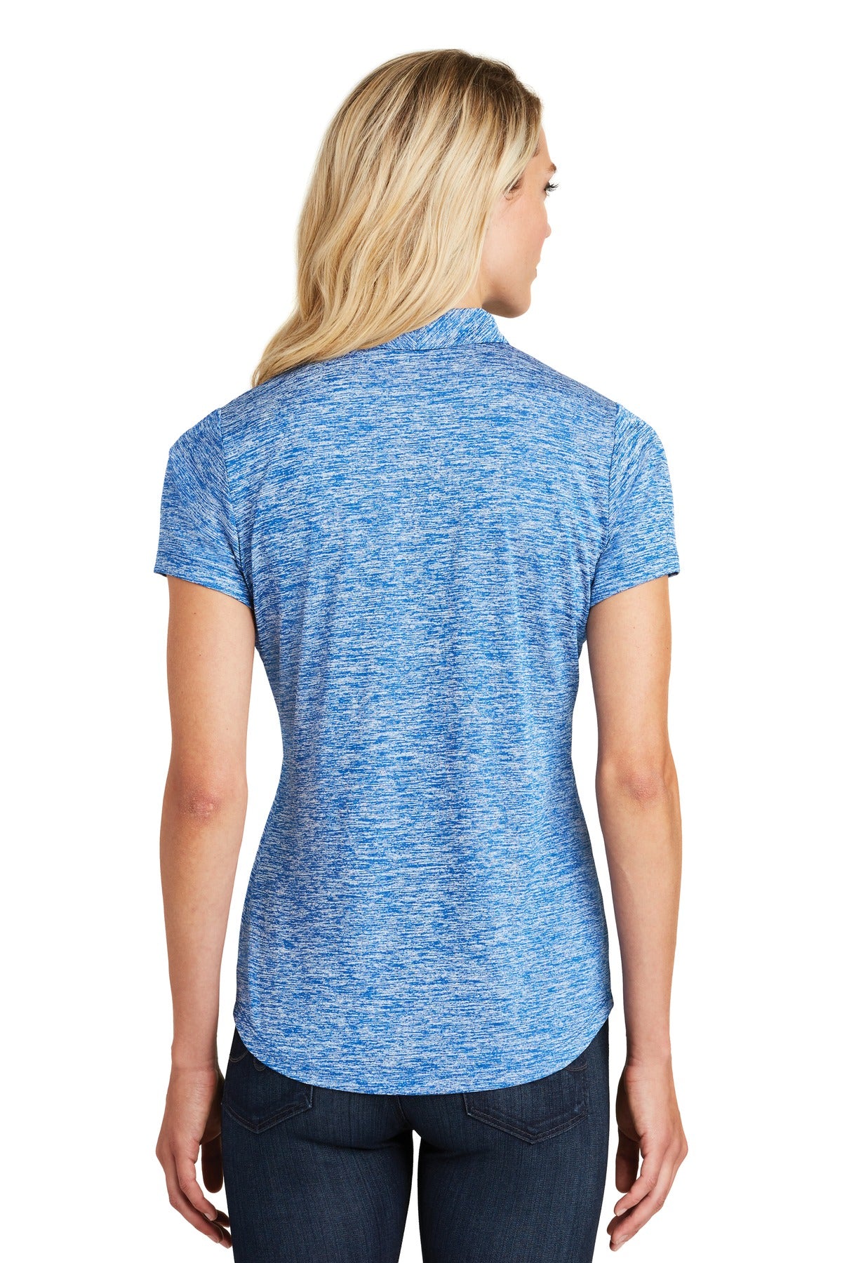 Sport-Tek Ladies PosiCharge Electric Heather Polo. LST590