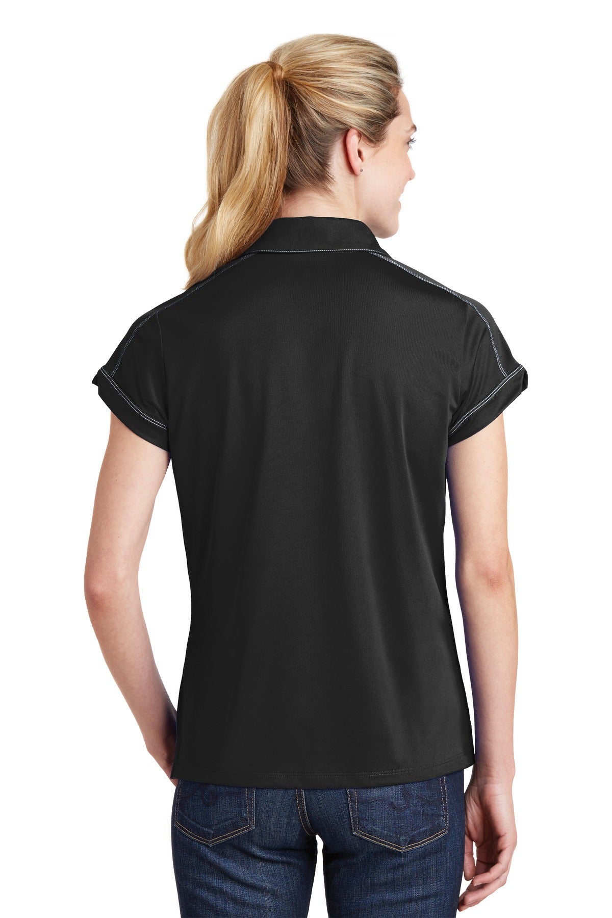 Sport-Tek Ladies Contrast Stitch Micropique Sport-Wick Polo. LST659