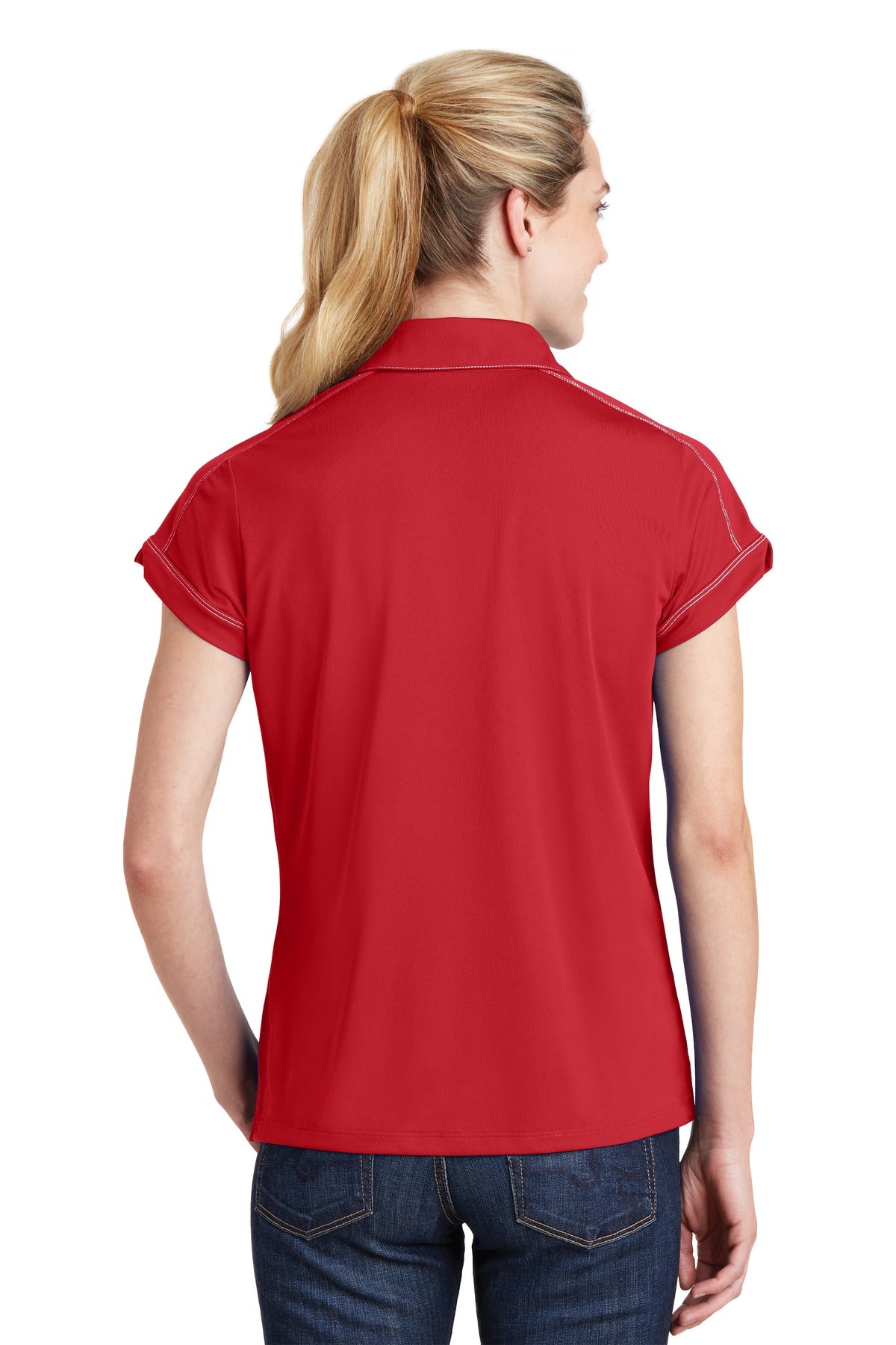 Sport-Tek Ladies Contrast Stitch Micropique Sport-Wick Polo. LST659
