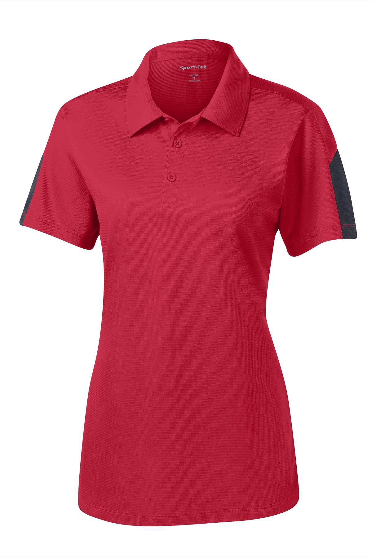 Sport-Tek Ladies PosiCharge Active Textured Colorblock Polo. LST695