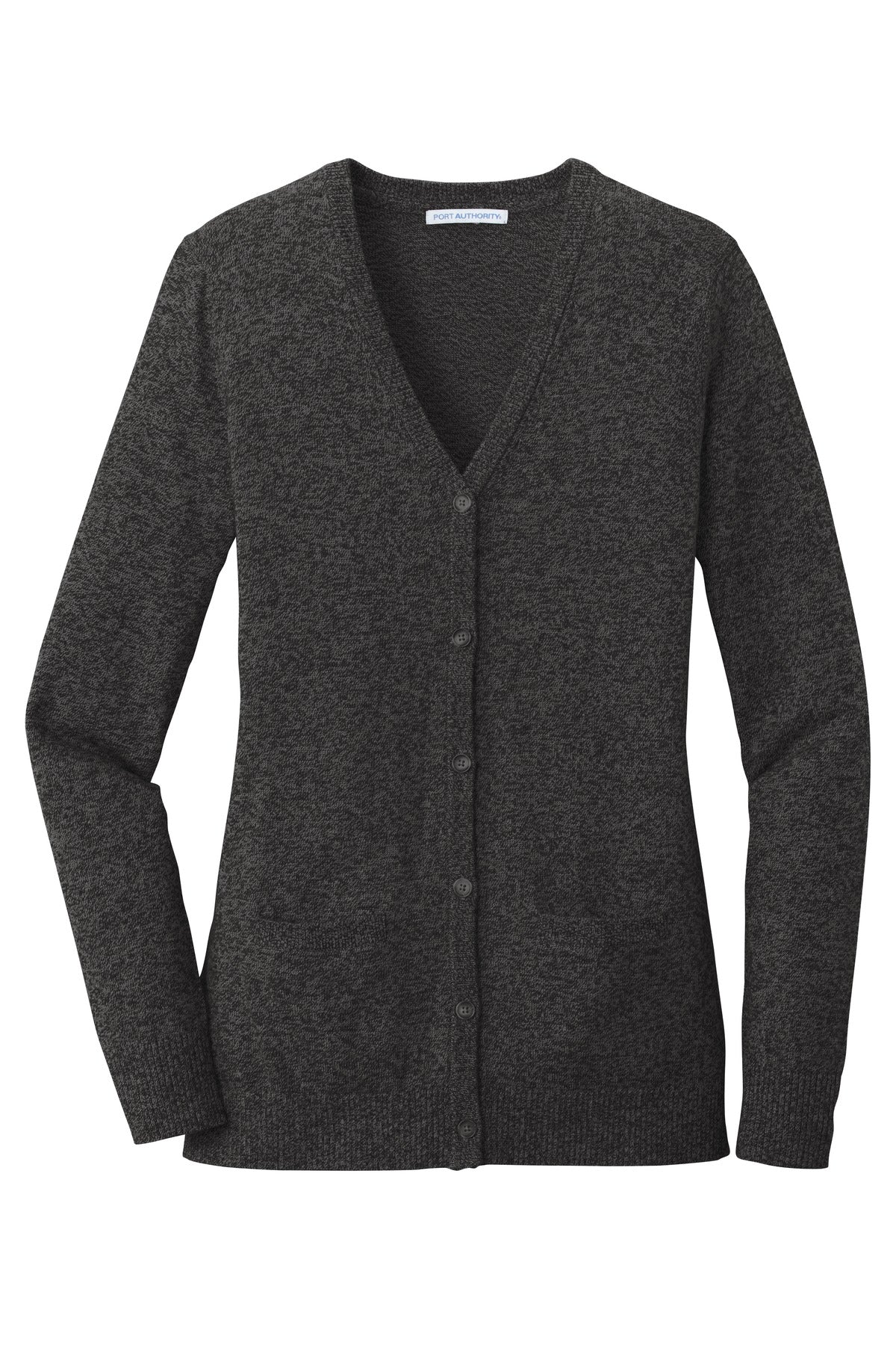 Port Authority Ladies Marled Cardigan Sweater. LSW415