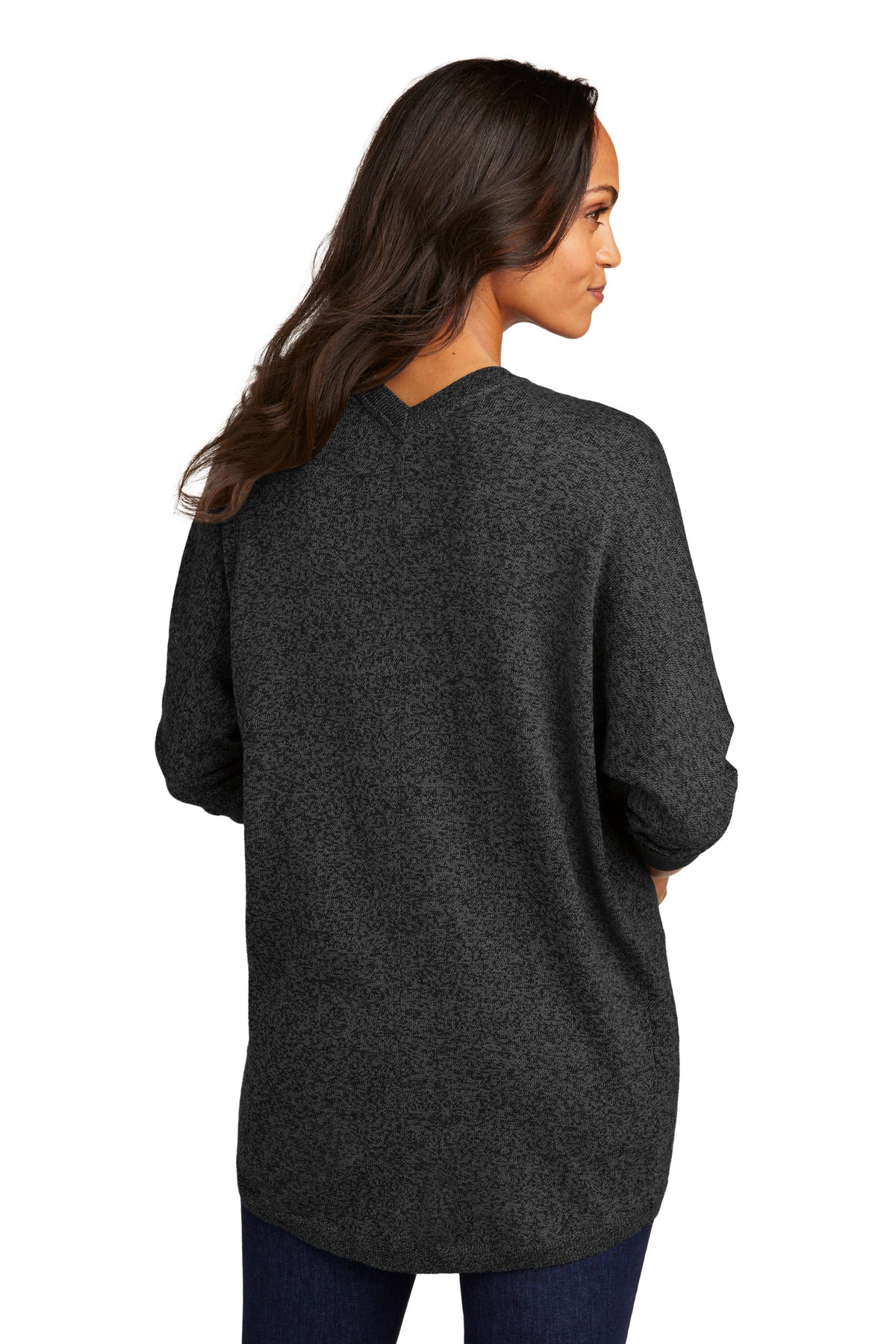 Port Authority Ladies Marled Cocoon Sweater. LSW416
