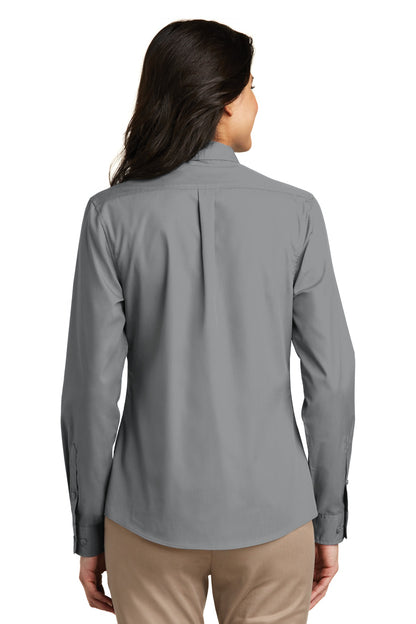 Port Authority Ladies Long Sleeve Carefree Poplin Shirt. LW100