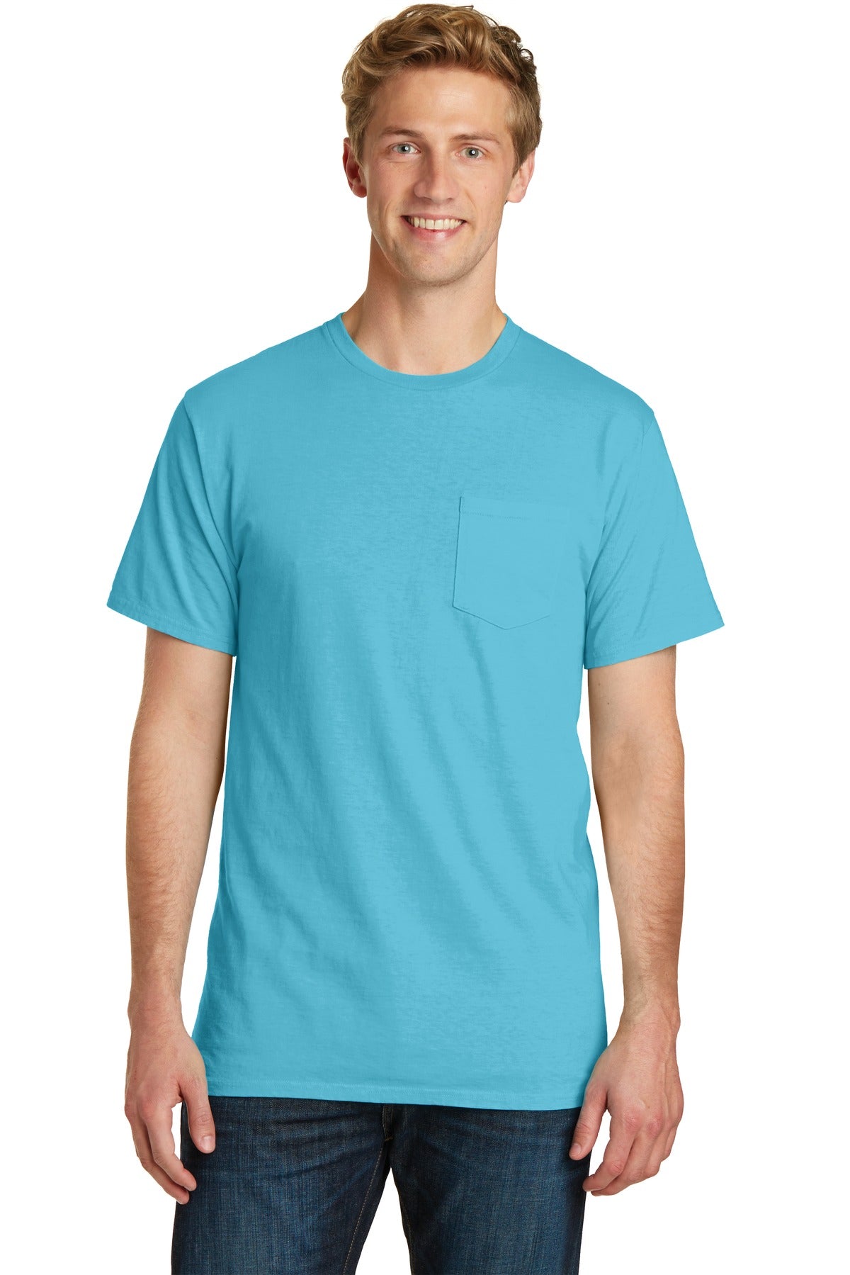 Port & Company Beach Wash Garment-Dyed Pocket Tee. PC099P