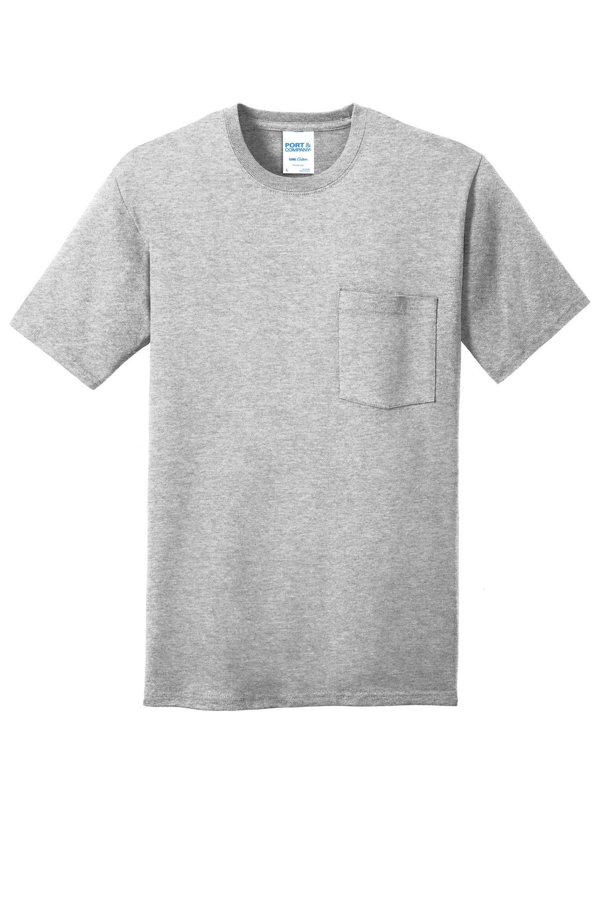 Port & Company Core Cotton Pocket Tee. PC54P