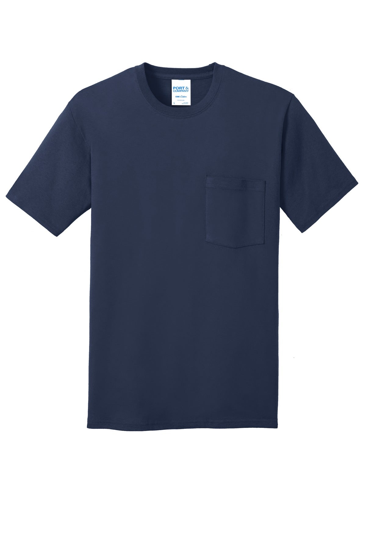 Port & Company Core Cotton Pocket Tee. PC54P