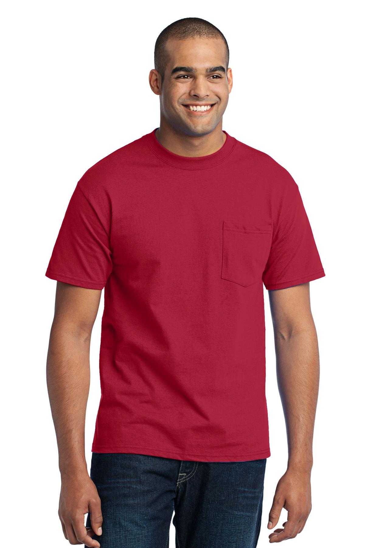 Port & Company Tall Core Blend Pocket Tee. PC55PT
