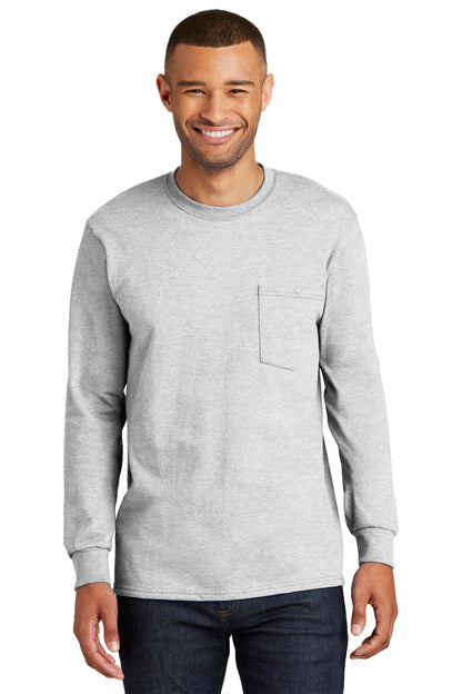 Port & Company Tall Long Sleeve Essential Pocket Tee. PC61LSPT