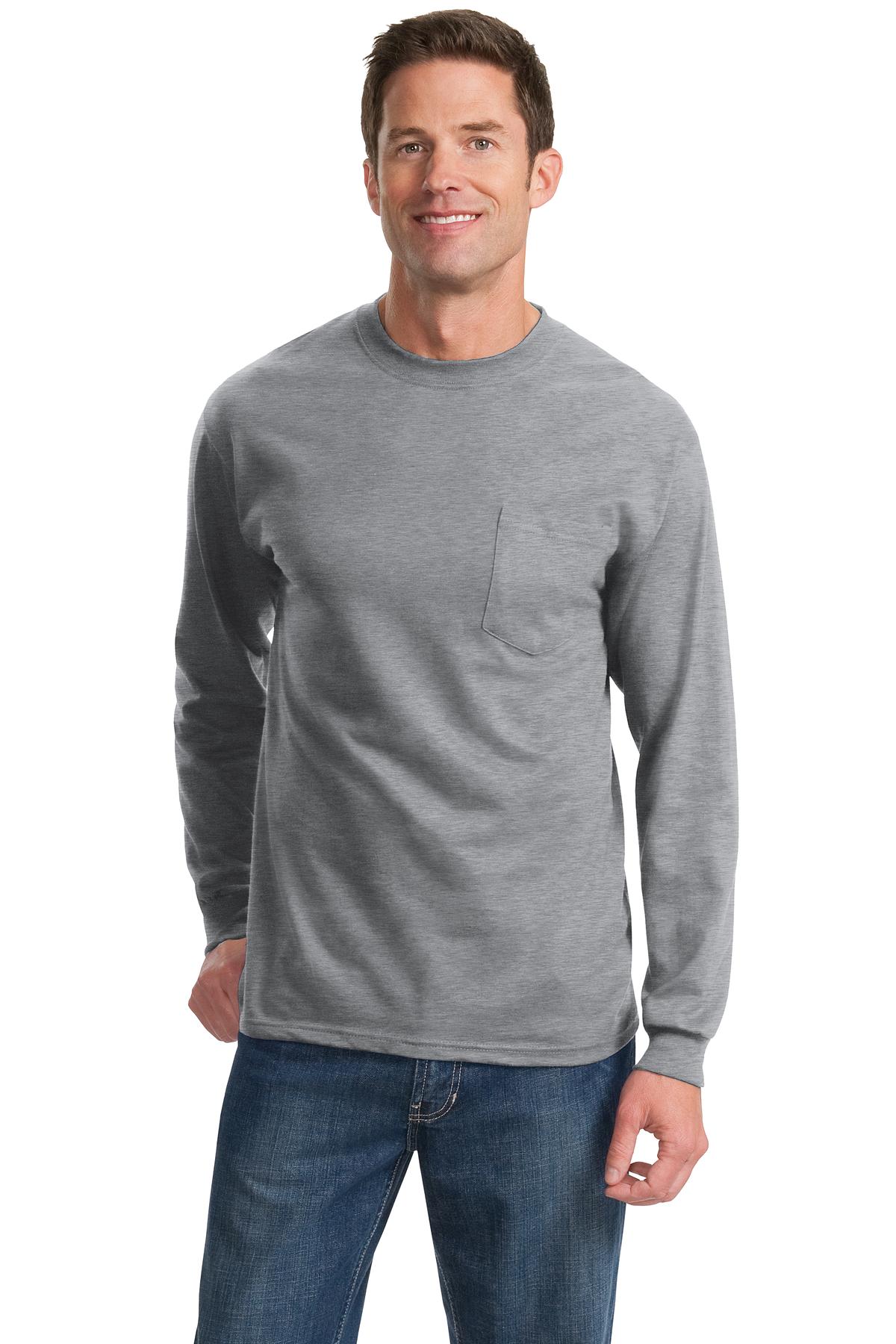 Port & Company - Long Sleeve Essential Pocket Tee. PC61LSP