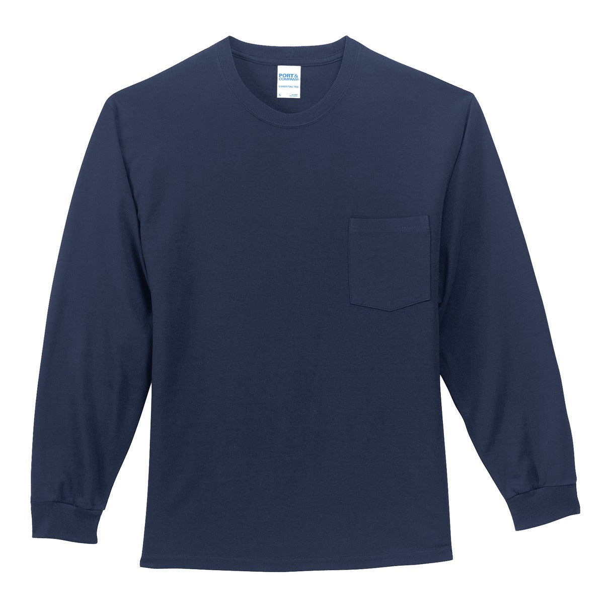 Port & Company Tall Long Sleeve Essential Pocket Tee. PC61LSPT