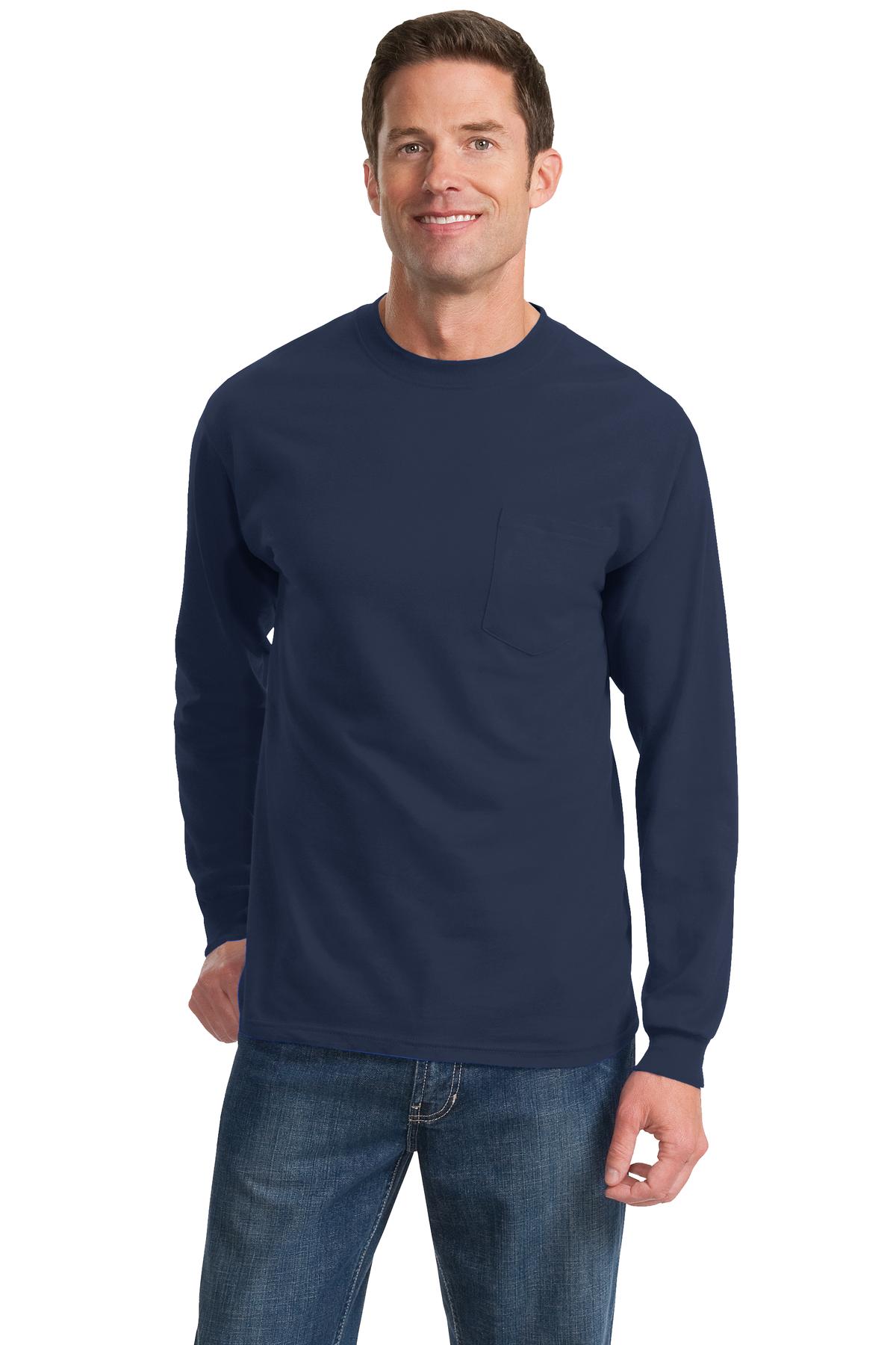Port & Company - Long Sleeve Essential Pocket Tee. PC61LSP
