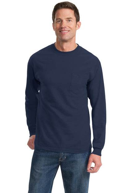 Port & Company - Long Sleeve Essential Pocket Tee. PC61LSP