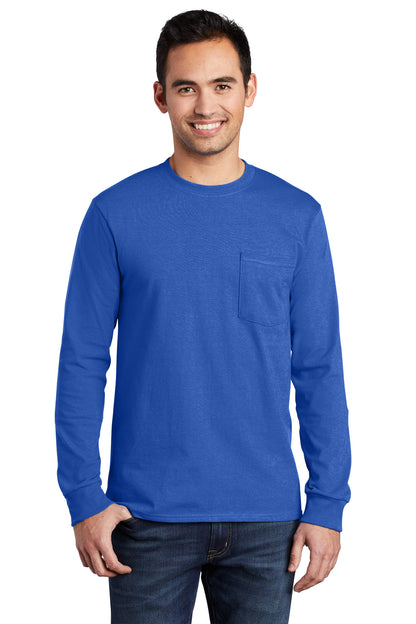 Port & Company - Long Sleeve Essential Pocket Tee. PC61LSP