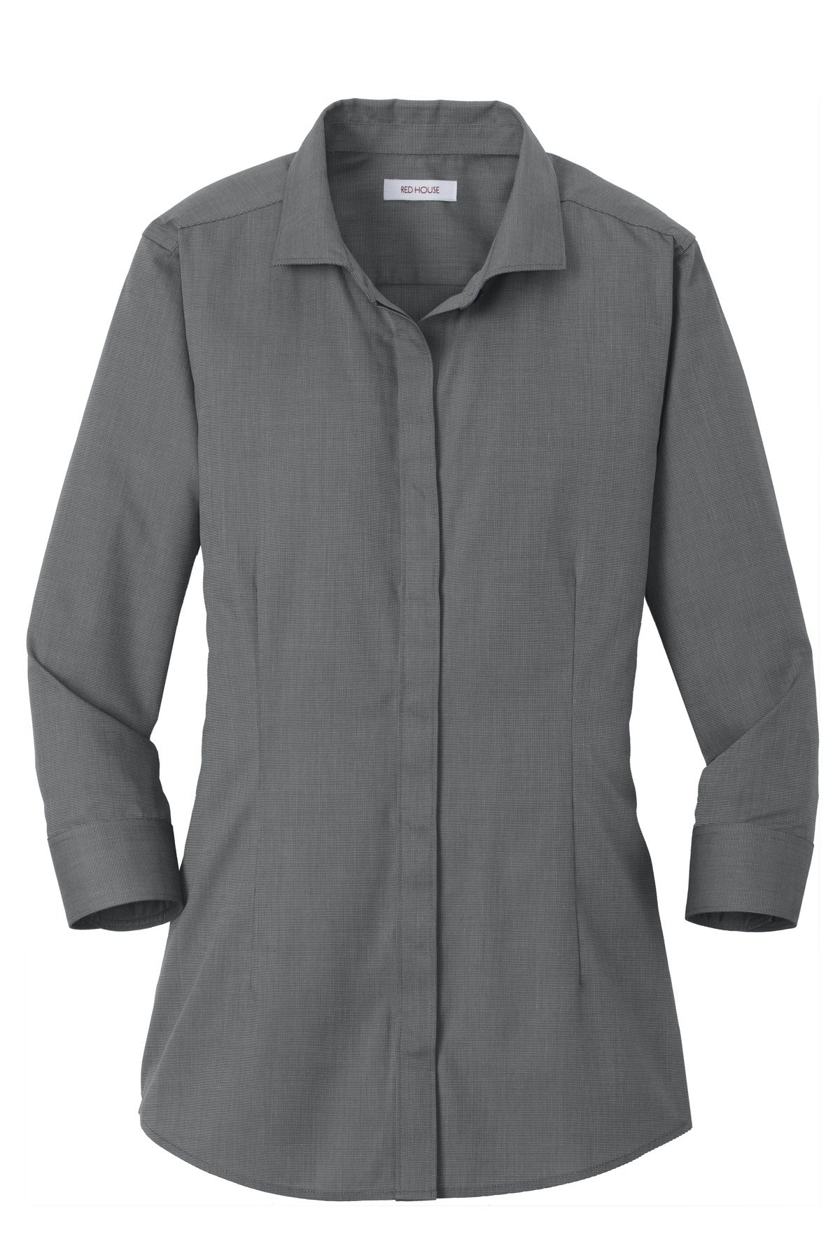 Red House Ladies 3/4-Sleeve Nailhead Non-Iron Shirt. RH690