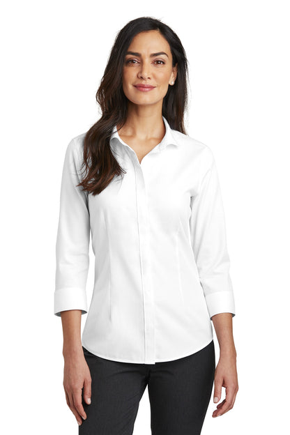 Red House Ladies 3/4-Sleeve Nailhead Non-Iron Shirt. RH690