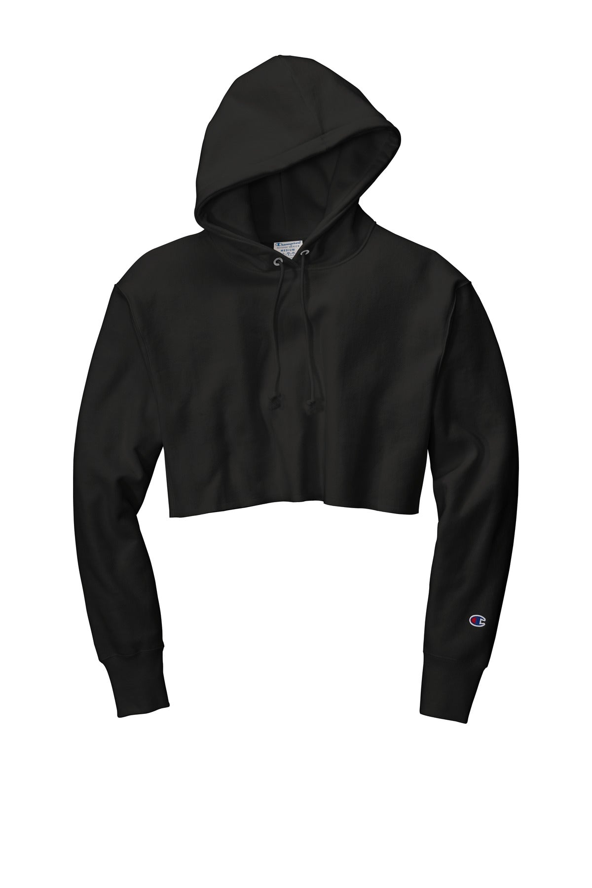 Champion reverse weave cropped hoodie black online