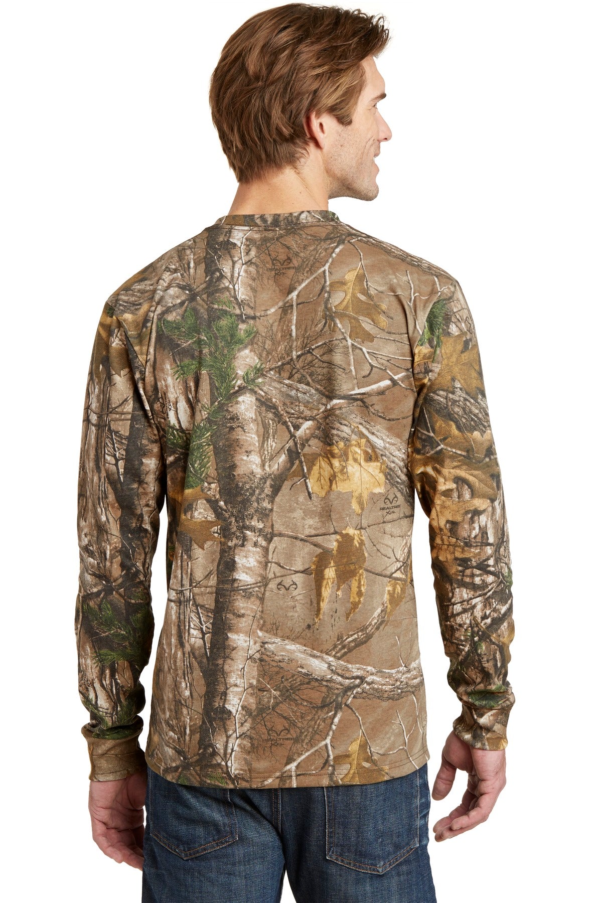 Russell Outdoors Realtree Long Sleeve Explorer 100% Cotton T-Shirt with Pocket. S020R