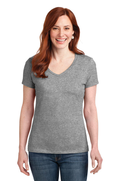 Hanes Ladies Perfect-T Cotton V-Neck T-Shirt. S04V