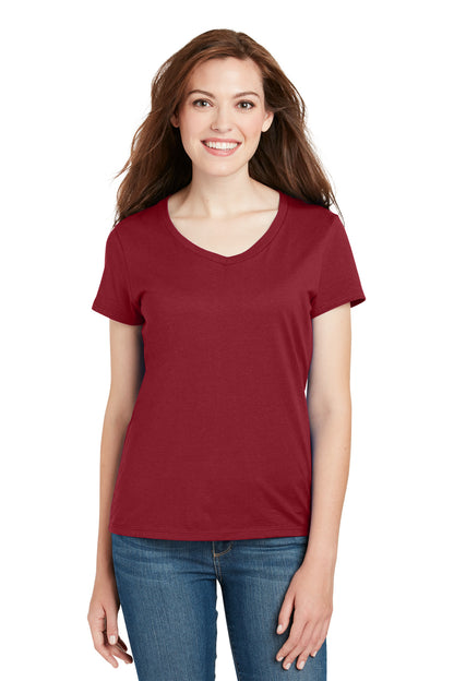 Hanes Ladies Perfect-T Cotton V-Neck T-Shirt. S04V