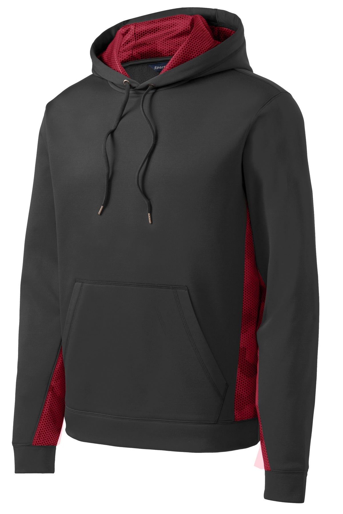 Sport-Tek Sport-Wick CamoHex Fleece Colorblock Hooded Pullover. ST239