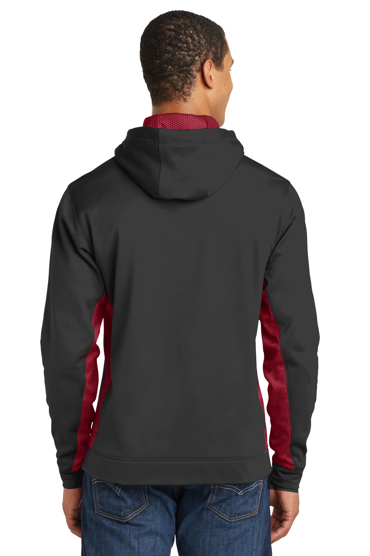 Sport-Tek Sport-Wick CamoHex Fleece Colorblock Hooded Pullover. ST239