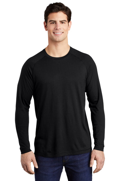 Sport-Tek PosiCharge Long Sleeve Tri-Blend Wicking Raglan Tee ST400LS