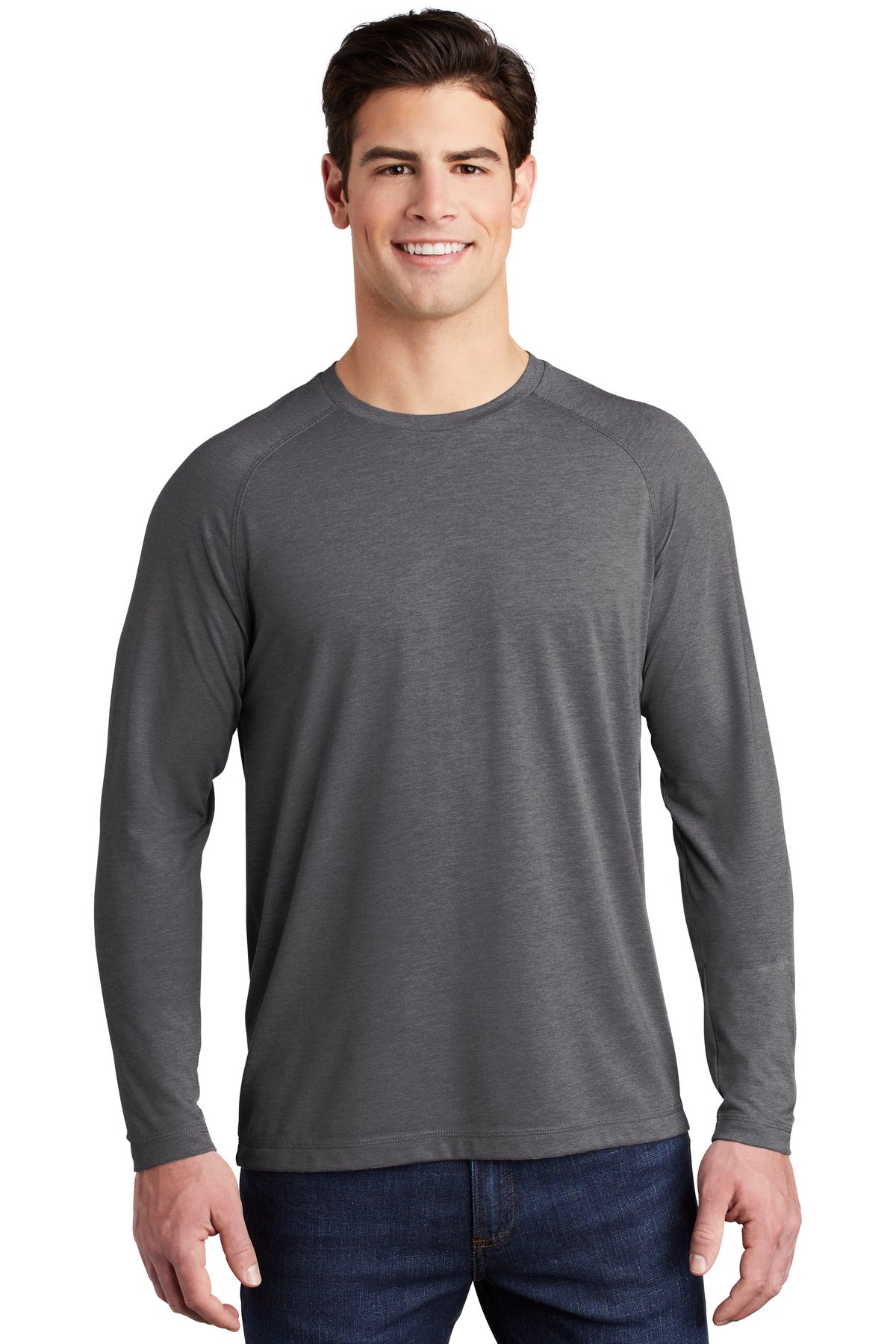 Sport-Tek PosiCharge Long Sleeve Tri-Blend Wicking Raglan Tee ST400LS