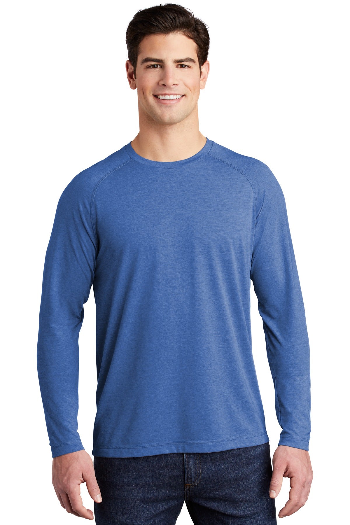 Sport-Tek PosiCharge Long Sleeve Tri-Blend Wicking Raglan Tee ST400LS