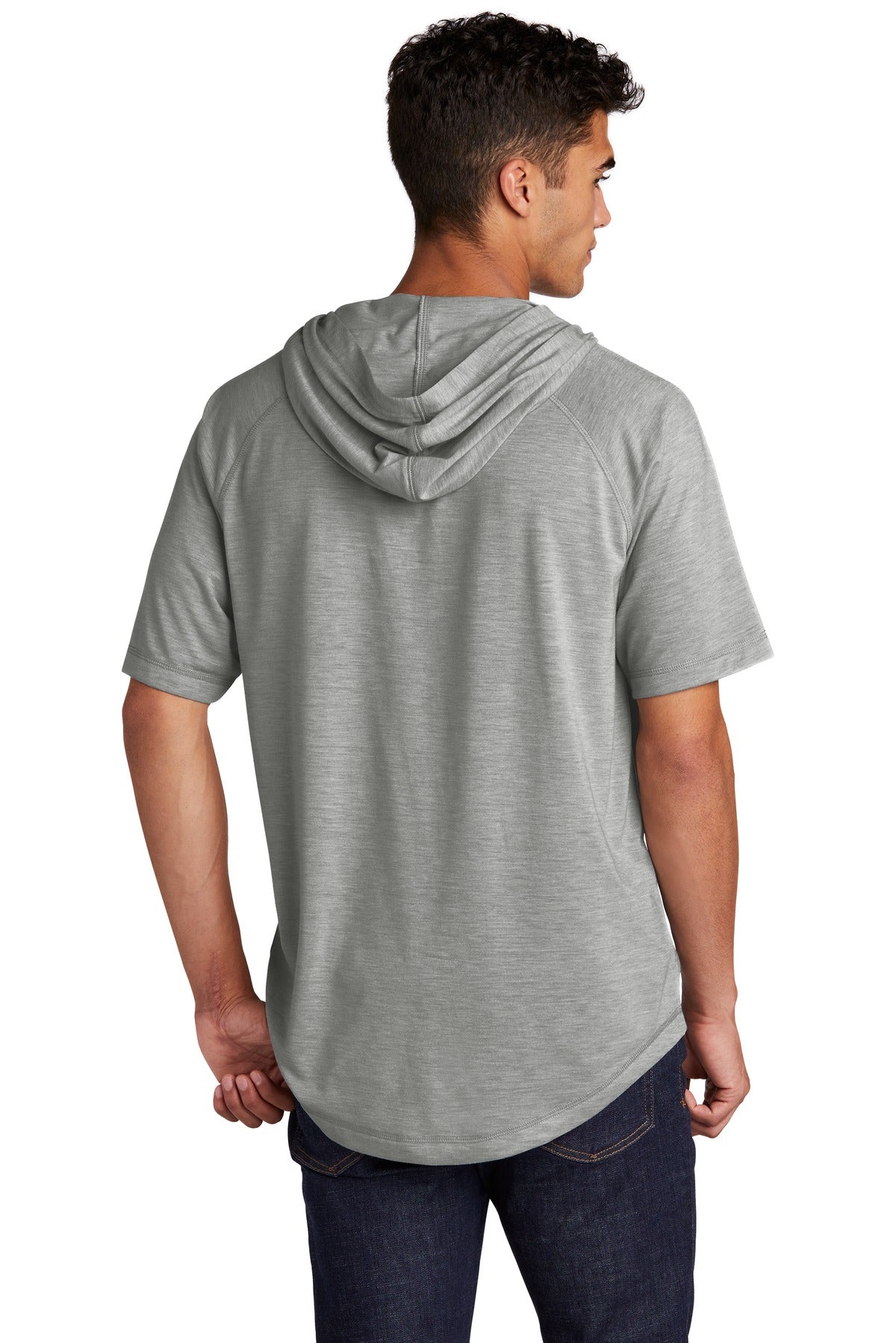 Sport-Tek PosiCharge Tri-Blend Wicking Short Sleeve Hoodie. ST404