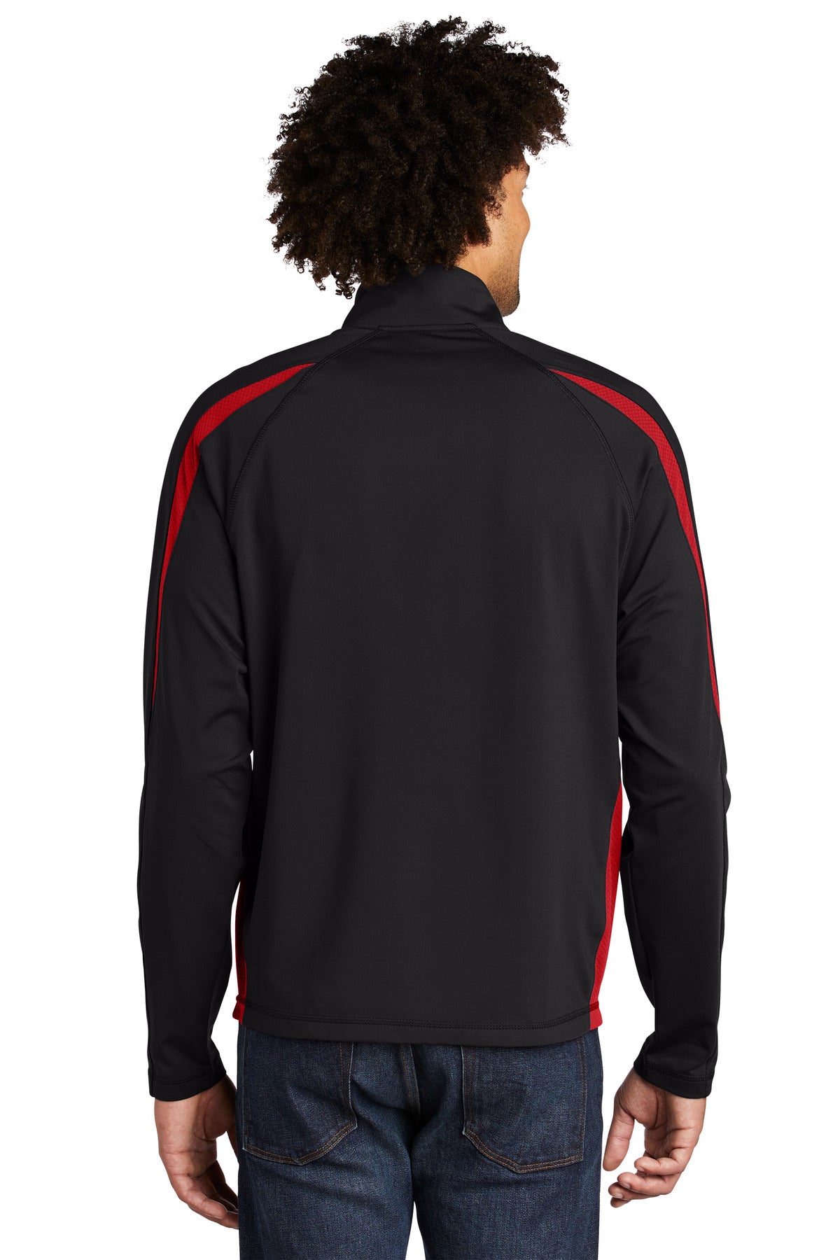 Sport-Tek Sport-Wick Stretch 1/2-Zip Colorblock Pullover. ST851