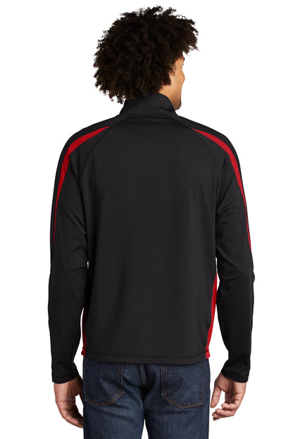 Sport-Tek Sport-Wick Stretch 1/2-Zip Colorblock Pullover. ST851