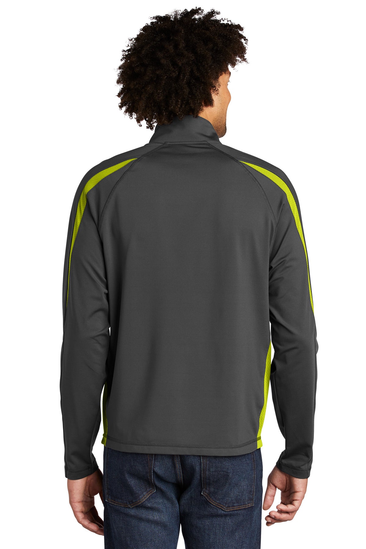 Sport-Tek Sport-Wick Stretch 1/2-Zip Colorblock Pullover. ST851