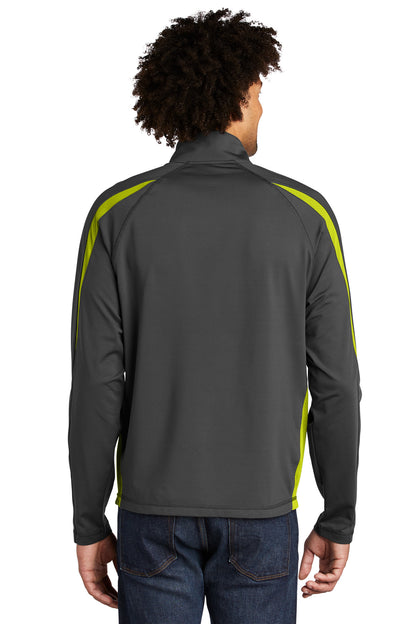 Sport-Tek Sport-Wick Stretch 1/2-Zip Colorblock Pullover. ST851