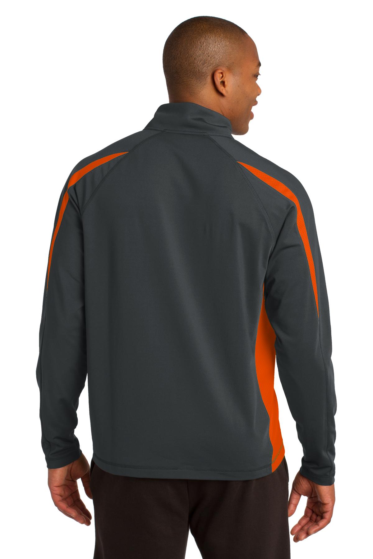 Sport-Tek Sport-Wick Stretch 1/2-Zip Colorblock Pullover. ST851